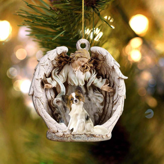 Papillon-Angel Hug Winter Love Two Sided Ornament - Thegiftio UK