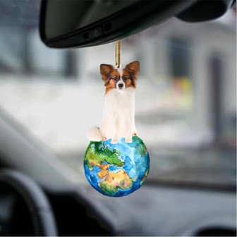 Papillon-Around My Dog-Two Sided Ornament - Thegiftio UK