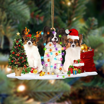 Papillon-Christmas Dog Friends Hanging Ornament - Thegiftio UK