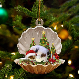 Papillon-Sleeping Pearl in Christmas Two Sided Ornament - Thegiftio UK