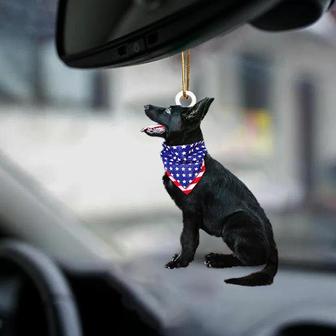 Patriotic Black German Shepherd 4th Of July Independence Day American Flag Two Sided Ornament - Thegiftio UK