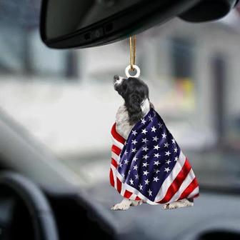 Patriotic English Springer Spaniel With Mount Rushmore Flag Two Sided Ornament - Thegiftio UK