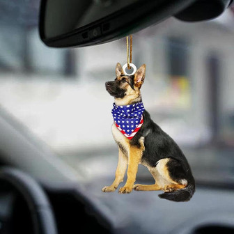 Patriotic German Shepherd American 4th Of July Independence Day Flag Two Sided Ornament - Thegiftio UK