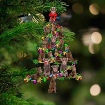 Patterdale Terrier-Christmas Tree Lights-Two Sided Ornament - Thegiftio UK