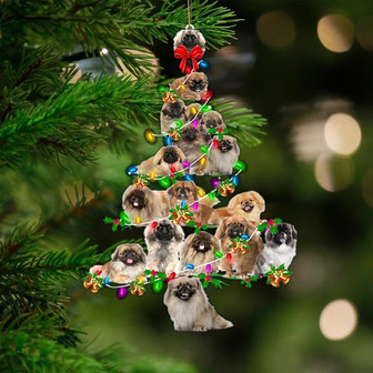 Pekingese-Christmas Tree Lights-Two Sided Ornament - Thegiftio UK