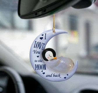 Penguin moon back penguin lover two sided ornament - Thegiftio UK