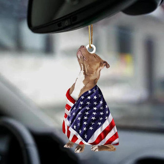 Pitbull American Patriot Flag Two Sided Ornament - Thegiftio
