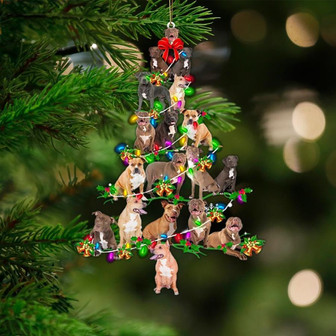 Pitbull-Christmas Tree Lights-Two Sided Ornament - Thegiftio UK