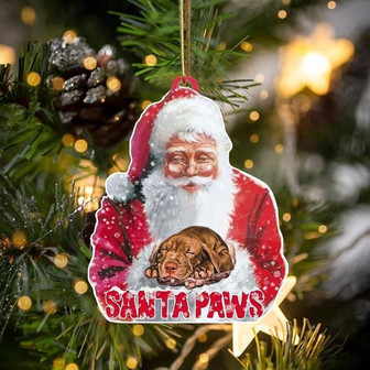 Pitbull-Santa Paws-Two Sided Ornament - Thegiftio UK