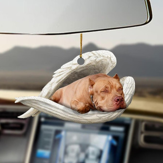 Pitbull sleeping angel pitbull lovers dog moms ornament - Thegiftio UK