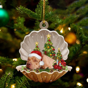 Pitbull-Sleeping Pearl in Christmas Two Sided Ornament - Thegiftio UK