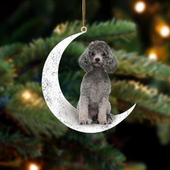 Poodle 2-Sit On The Moon-Two Sided Ornament - Thegiftio UK
