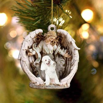 poodle (3)-Angel Hug Winter Love Two Sided Ornament - Thegiftio UK