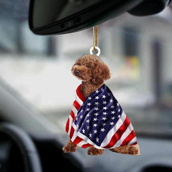 Poodle American Patriot Flag Two Sided Ornament - Thegiftio UK