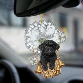 Poodle Black-Dandelion-Two Sided Ornament - Thegiftio UK