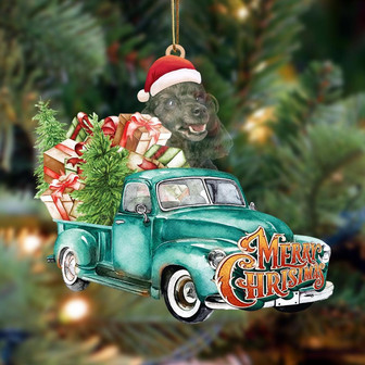 Poodle-Green Truck Hanging Ornament - Thegiftio UK