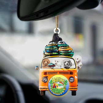 Poodle-Orange Hippie Van-Two Sided Ornament - Thegiftio UK