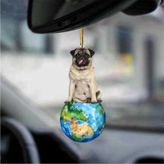 Pug-Around My Dog-Two Sided Ornament - Thegiftio UK