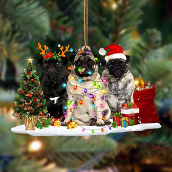 Pug-Christmas Dog Friends Hanging Ornament - Thegiftio UK