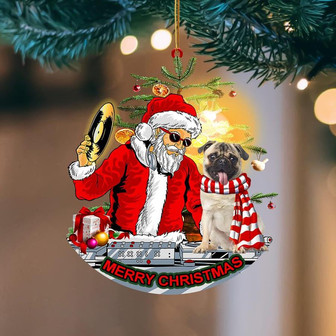 Pug-Christmas Party-Two Sided Ornament - Thegiftio UK