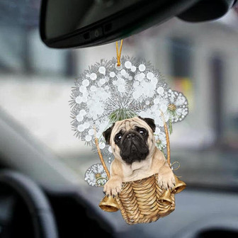 Pug-Dandelion-Two Sided Ornament - Thegiftio UK