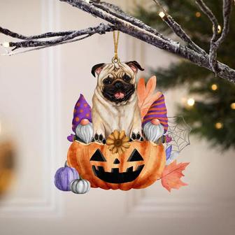 Pug (Fawn)-Gnomes Pumpkins Hanging Ornament - Thegiftio UK