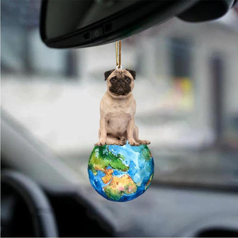 Pug2-Around My Dog-Two Sided Ornament - Thegiftio UK
