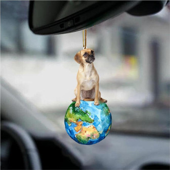 Puggle-Around My Dog-Two Sided Ornament - Thegiftio UK