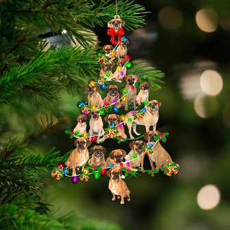 Puggle-Christmas Tree Lights-Two Sided Ornament - Thegiftio UK