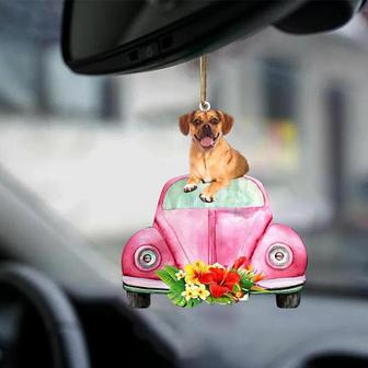 Puggle-Pink Hippie Car-Two Sided Ornament - Thegiftio UK