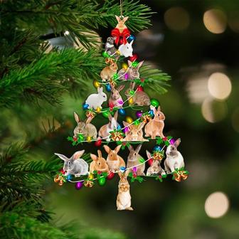 Rabbit-Christmas Tree Lights-Two Sided Ornament - Thegiftio UK