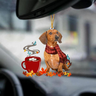 Red Dachshund-Fall Chocolate-Two Sided Ornament - Thegiftio UK