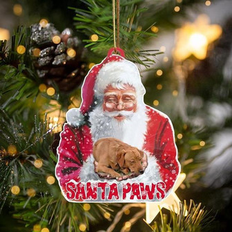 Red Labrador Retriever-Santa Paws-Two Sided Ornament - Thegiftio UK