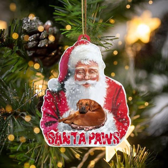 Rhodesian Ridgeback-Santa Paws-Two Sided Ornament - Thegiftio UK