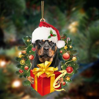 Rottweiler 2-Dogs give gifts Hanging Ornament - Thegiftio UK