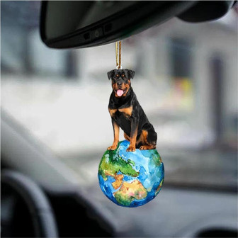 Rottweiler-Around My Dog-Two Sided Ornament - Thegiftio UK