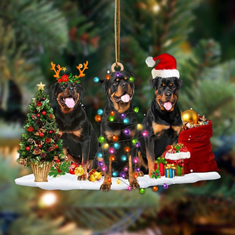 Rottweiler-Christmas Dog Friends Hanging Ornament - Thegiftio UK