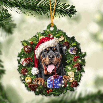 Rottweiler and Christmas gift for her gift for him gift for Rottweiler lover ornament - Thegiftio UK