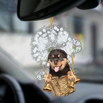Rottweiler-Dandelion-Two Sided Ornament - Thegiftio UK