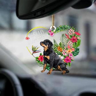 Rottweiler-Hello Summer-Two Sided Ornament - Thegiftio UK
