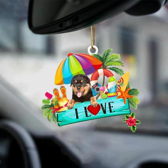Rottweiler-I Love Summer-Two Sided Ornament - Thegiftio UK