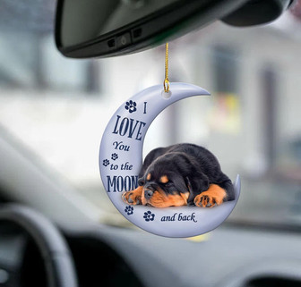 Rottweiler moon back rottweiler lover dog moms two sided ornament - Thegiftio UK