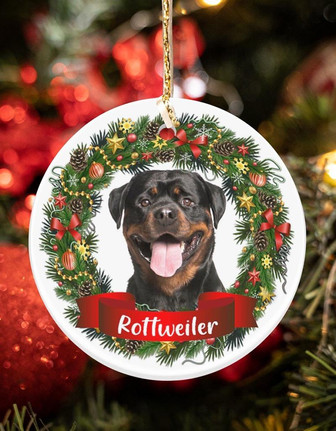 Rottweiler-Noel Circle-Two Sided Ornament - Thegiftio UK