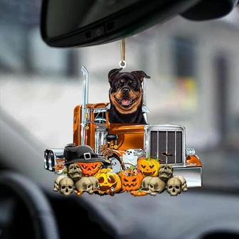 Rottweiler-Pumpkin & Truck Car Hanging Ornament - Thegiftio UK