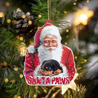Rottweiler-Santa Paws-Two Sided Ornament - Thegiftio UK