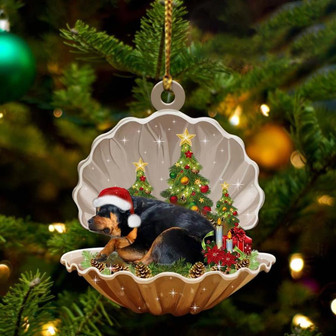 Rottweiler-Sleeping Pearl in Christmas Two Sided Ornament - Thegiftio UK