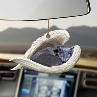 Russian Blue sleeping angel Russian Blue lovers cat moms ornament - Thegiftio UK