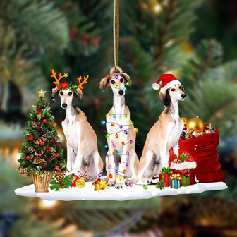 Saluki-Christmas Dog Friends Hanging Ornament - Thegiftio UK