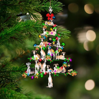 Saluki-Christmas Tree Lights-Two Sided Ornament - Thegiftio UK