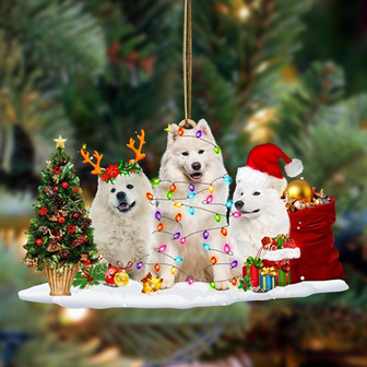 Samoyed-Christmas Dog Friends Hanging Ornament - Thegiftio UK